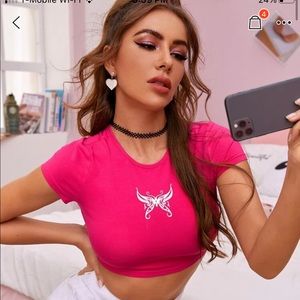 SHEIN Butterfly Crop Tops BRAND NEW NEVER WORN